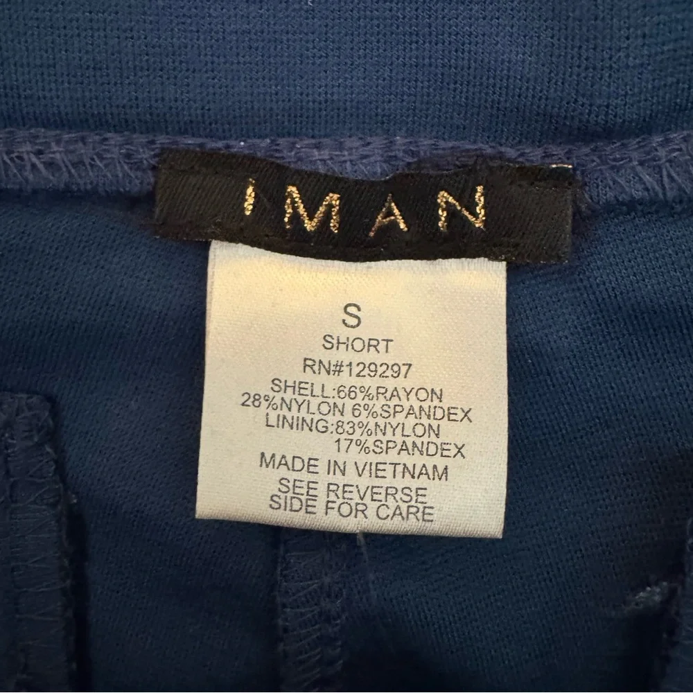 IMAN Global Chic Pants Lot 2 NWT Women’s Small Short Stretch Navy White QVC - Picture 7 of 12